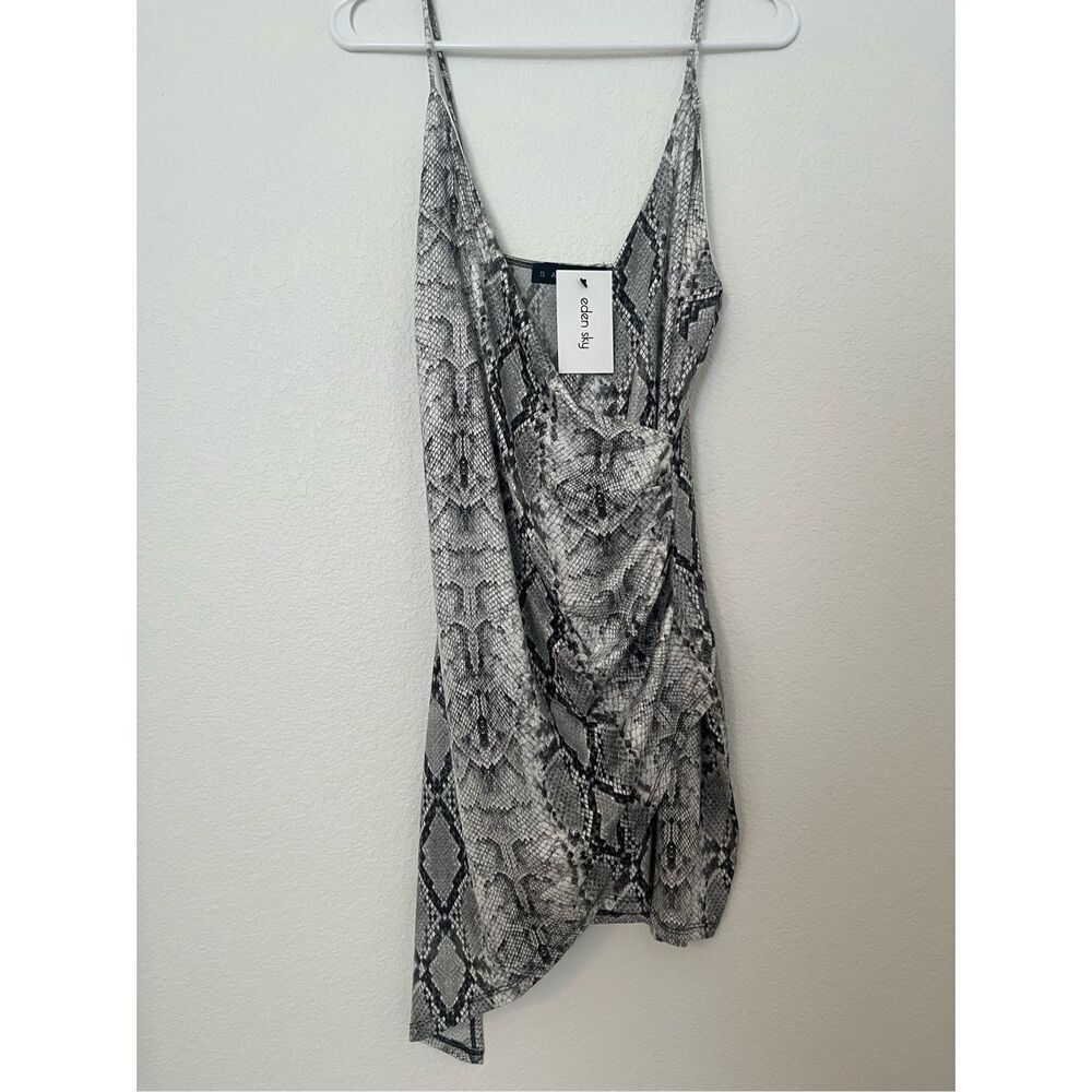 Eden Sky Asymmetrical Tank Faux Wrap Dress NEW NWT